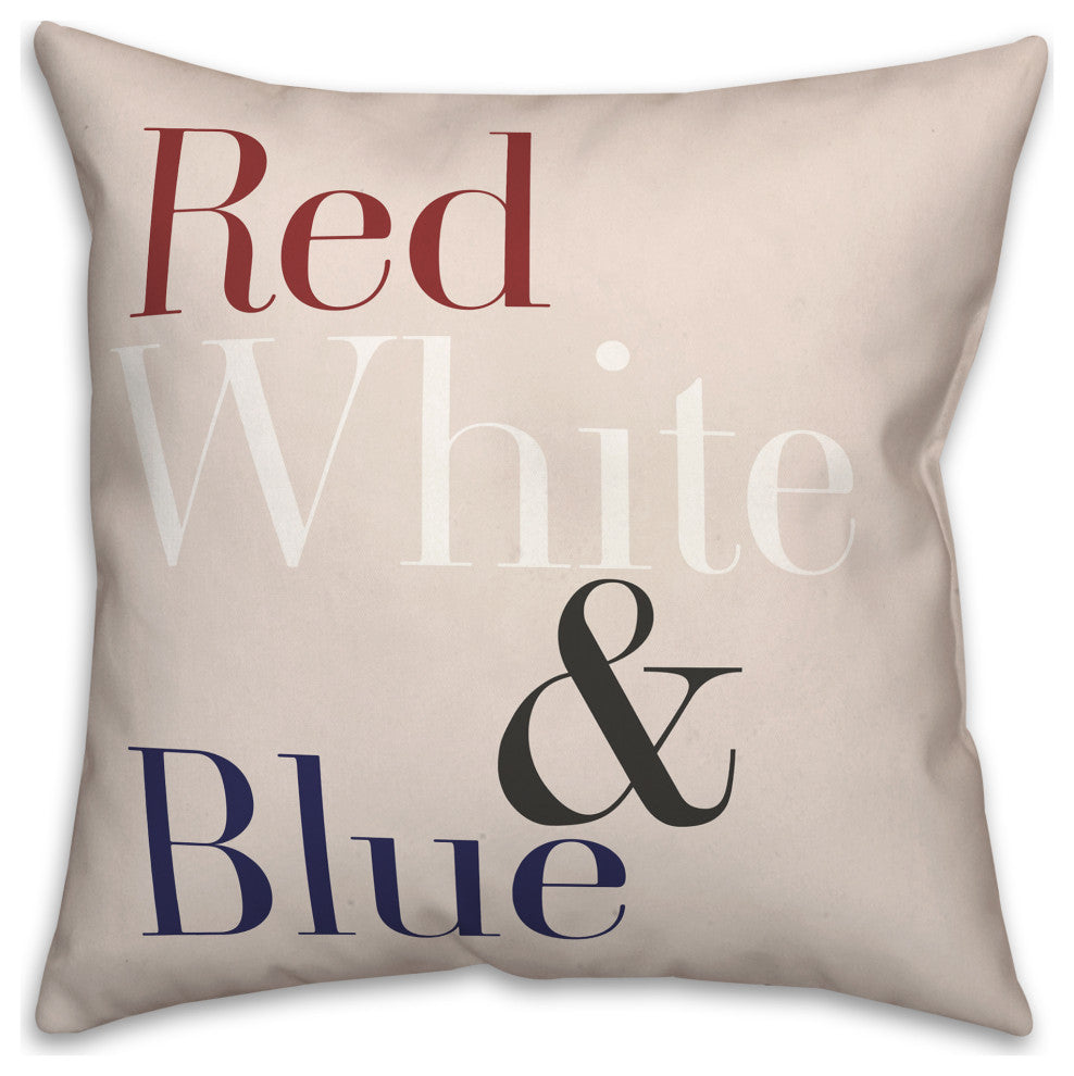 Red, White and Blue Type 18"x18" Spun Poly Pillow