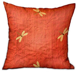 Plutus Firefly Red Animal Motif Luxury Throw Pillow, 18"x18"