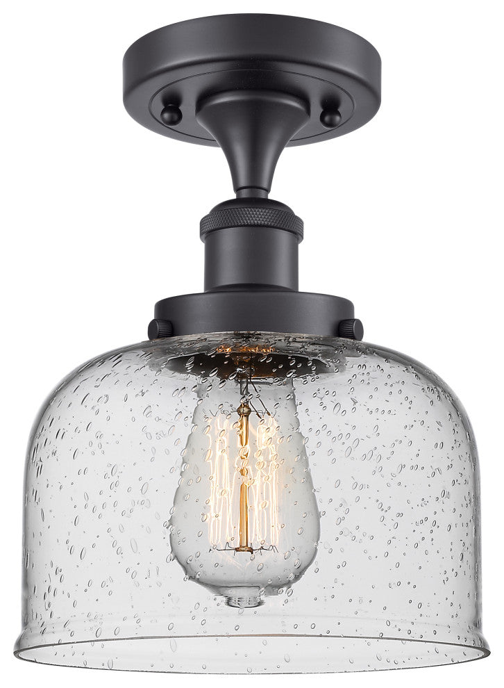 Innovations Lighting 916-1C-BK-G74-L-LED X-Large Bell 1 Light Semi-Flush Mount