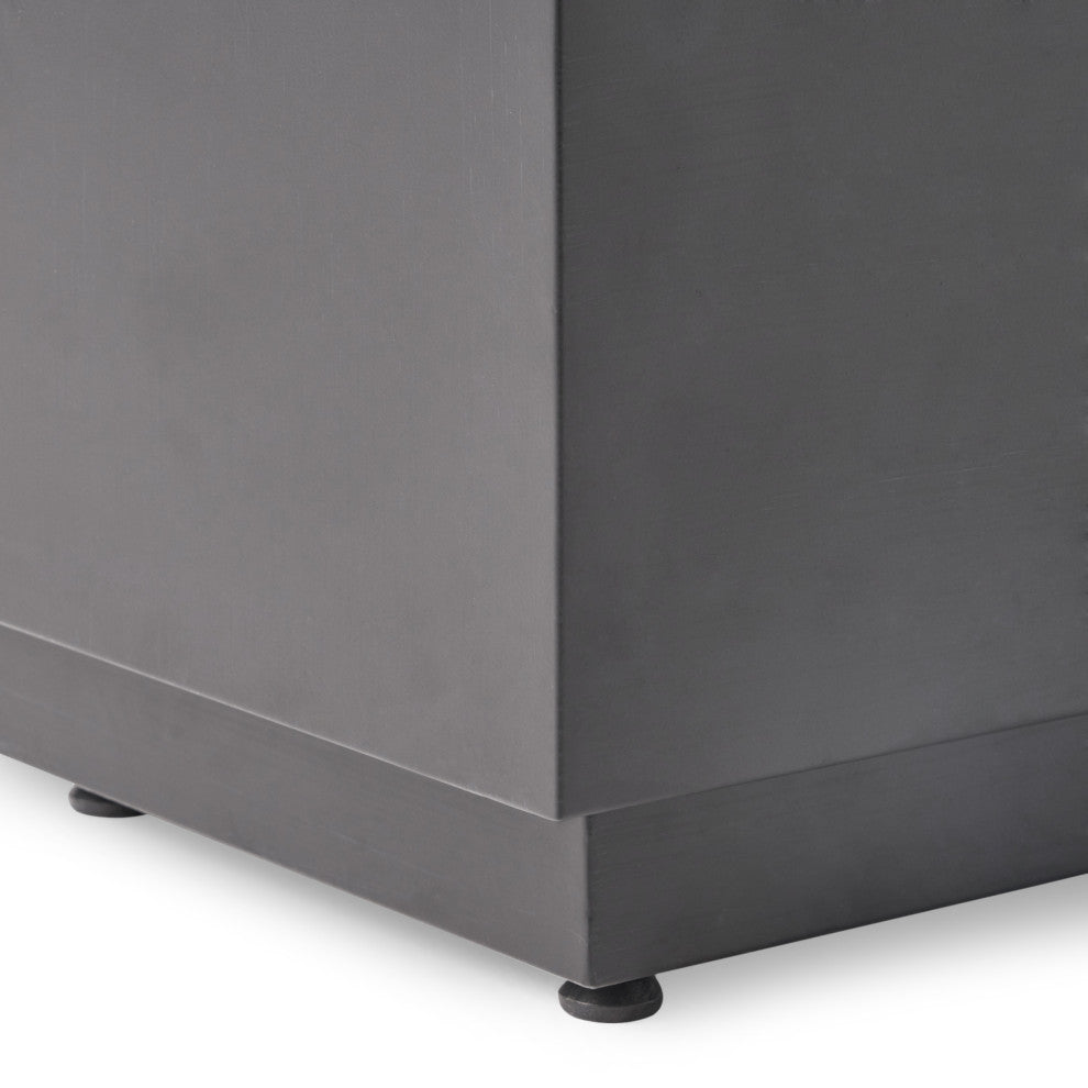 Jasmine Outdoor 50,000 BTU Rectangular Fire Pit, No Tank Holder, Dark Gray