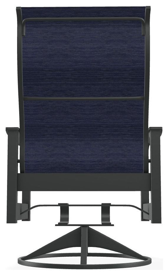 Leeward Sling Outdoor Swivel Rocker, Collect Indigo/Graphite