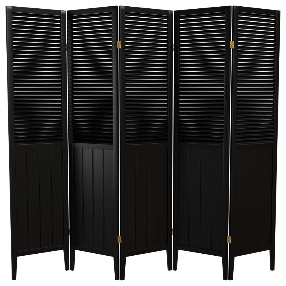 6' Tall Beadboard Divider, Black, 5 Panels