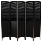 6' Tall Beadboard Divider, Black, 5 Panels