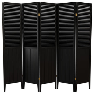 6' Tall Beadboard Divider, Black, 5 Panels