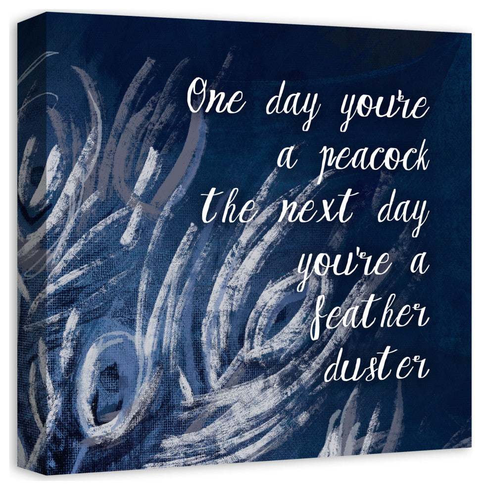 Peacock Feather Duster 2 16x16 Canvas Wall Art
