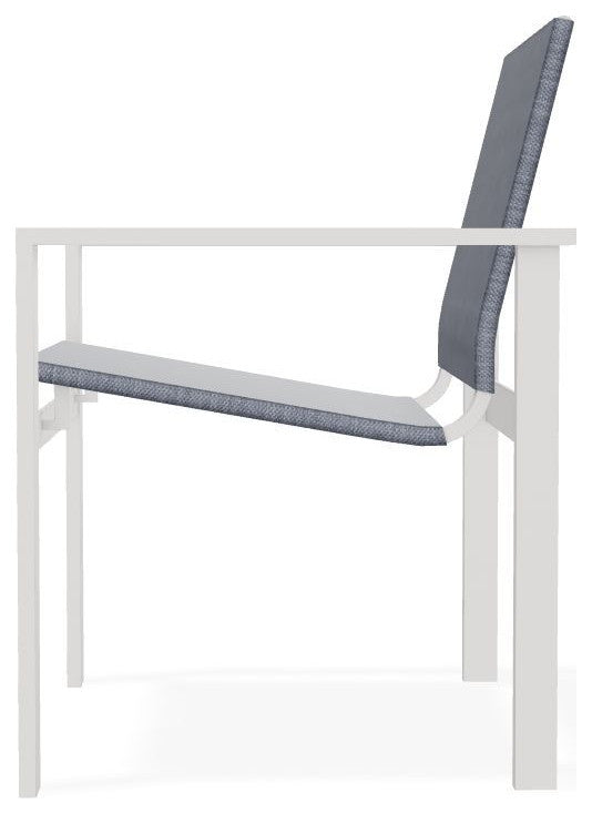 Tribeca Sling Outdoor Stackable Armchair, Augustine Denim/Snow