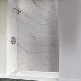 Transolid Linear 60"x36" Rectangular Shower Base with Left Hand Drain, White
