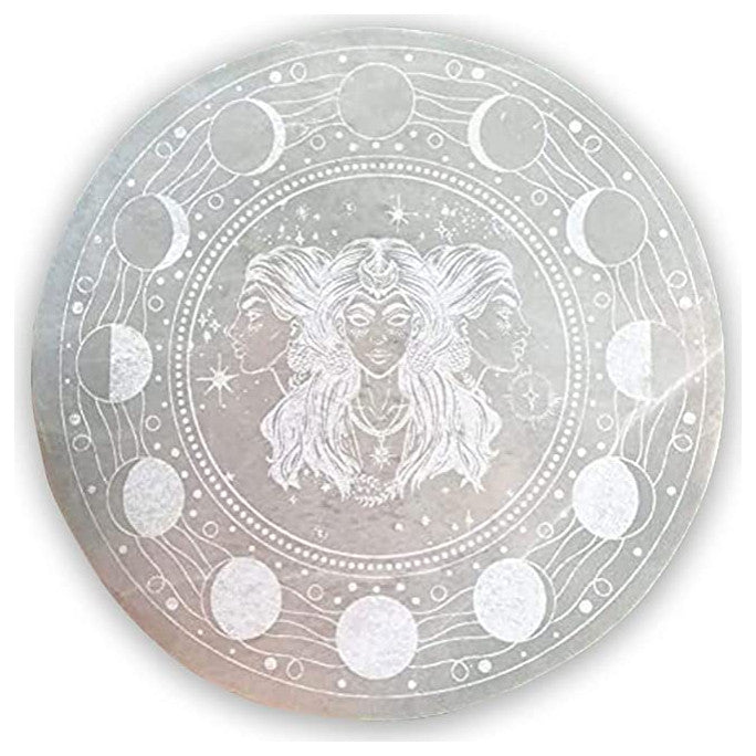 Himalayan Glow Selenite Crystal Charging Plate