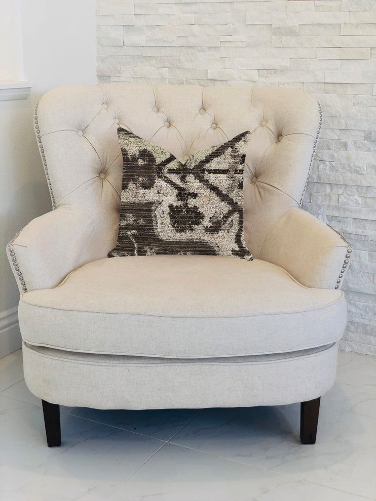 Metro Pulse Beige and Gray Tones Luxury Throw Pillows, 26"x26"