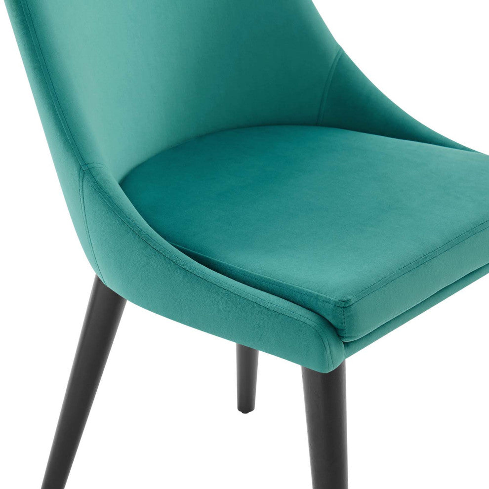 Viscount Accent Performance Velvet Dining Chairs, Set of 2, Teal