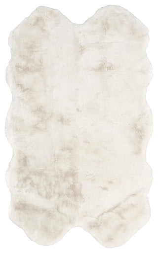 Nuloom Corra Faux SheepSkin Washable Rug, Off White 3' 6" x 6' Shaped
