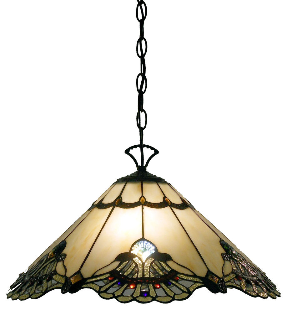 Tiffany-style Warehouse of Tiffany Courtesan Hanging Lamp