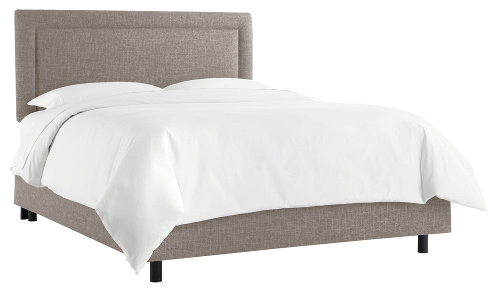 Ana Queen Upholsterd Border Bed, Zuma Feather