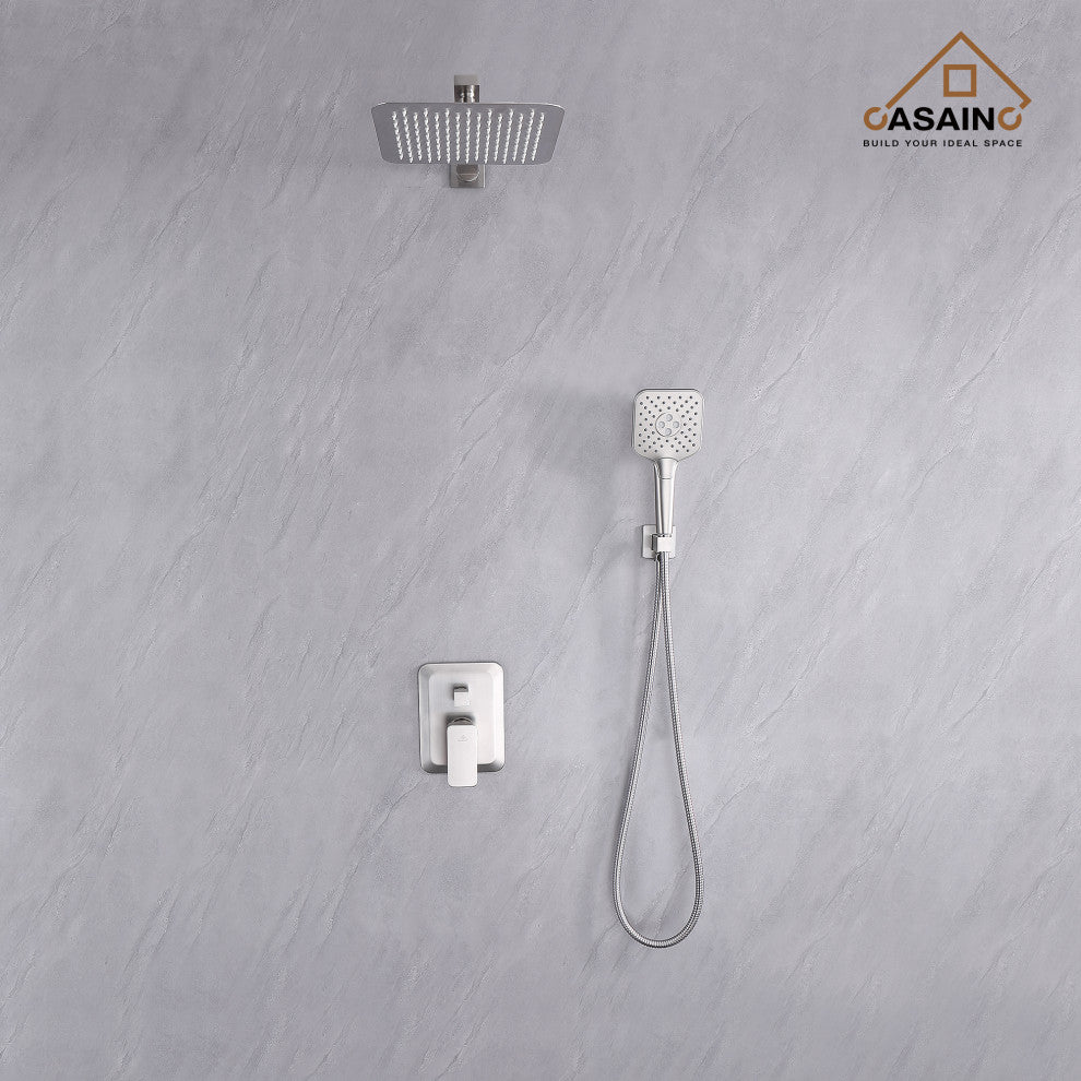 Brushed Nickel Wall Mounted  Shower Faucet Waterfall Shower Bar System, Brushed Nickle