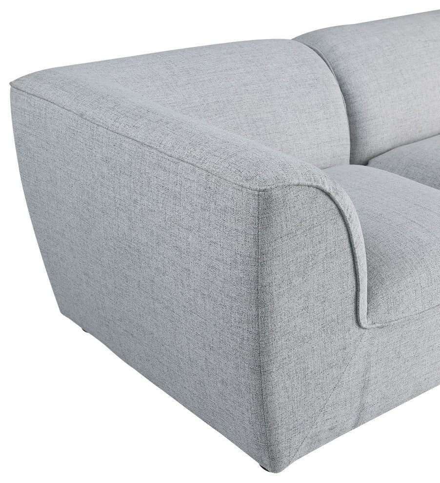 Miramar Linen Textured Fabric  6-Piece Modular U-Shaped Sectional, Grey