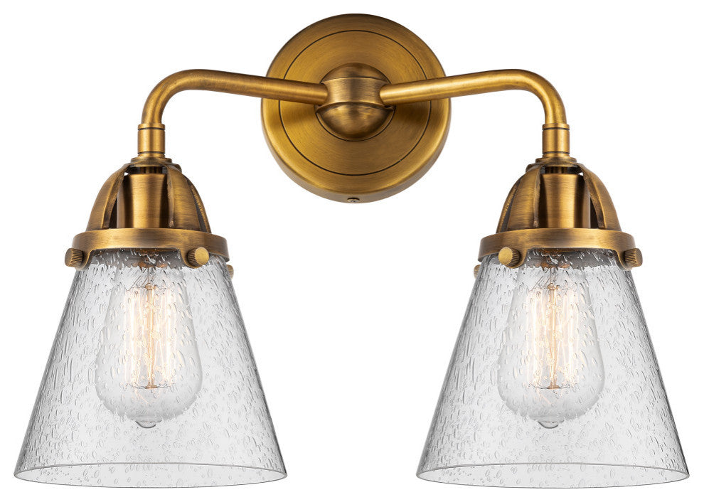 Small Cone Bath Vanity Light, Brushed Brass, Seedy, Seedy