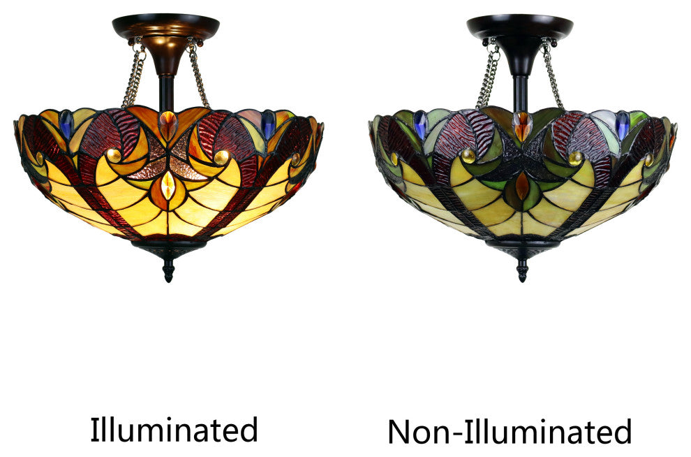 CHLOE Lighting CH38632AV16-UF2 ADIA Victorian Dark Bronze 2 Light Semi-Flush