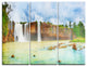 "Dry Nur Waterfall Panorama" Photography Metal Wall Art, 3 Panels, 36"x28"