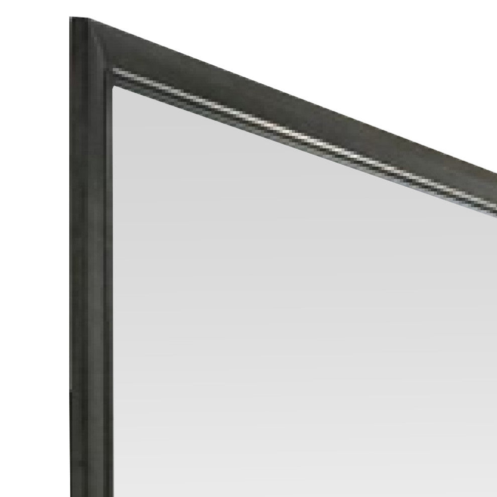 Benzara BM275071 45" Solid Wood Mirror, Portrait Frame, Rectangular, Gray