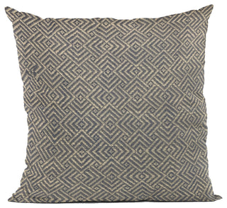 Plutus Blue Hidden Maze Plaid Luxury Throw Pillow, 12"x20"