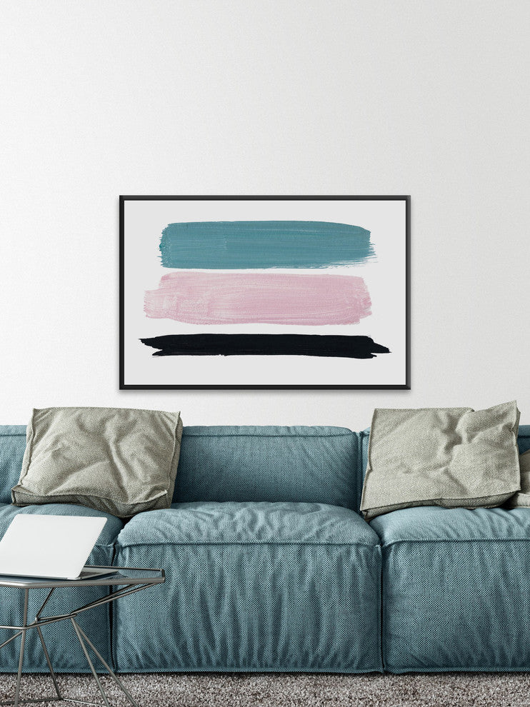 "Horizontal Swatches" Floater Framed Painting Print on Canvas, 60"x40"