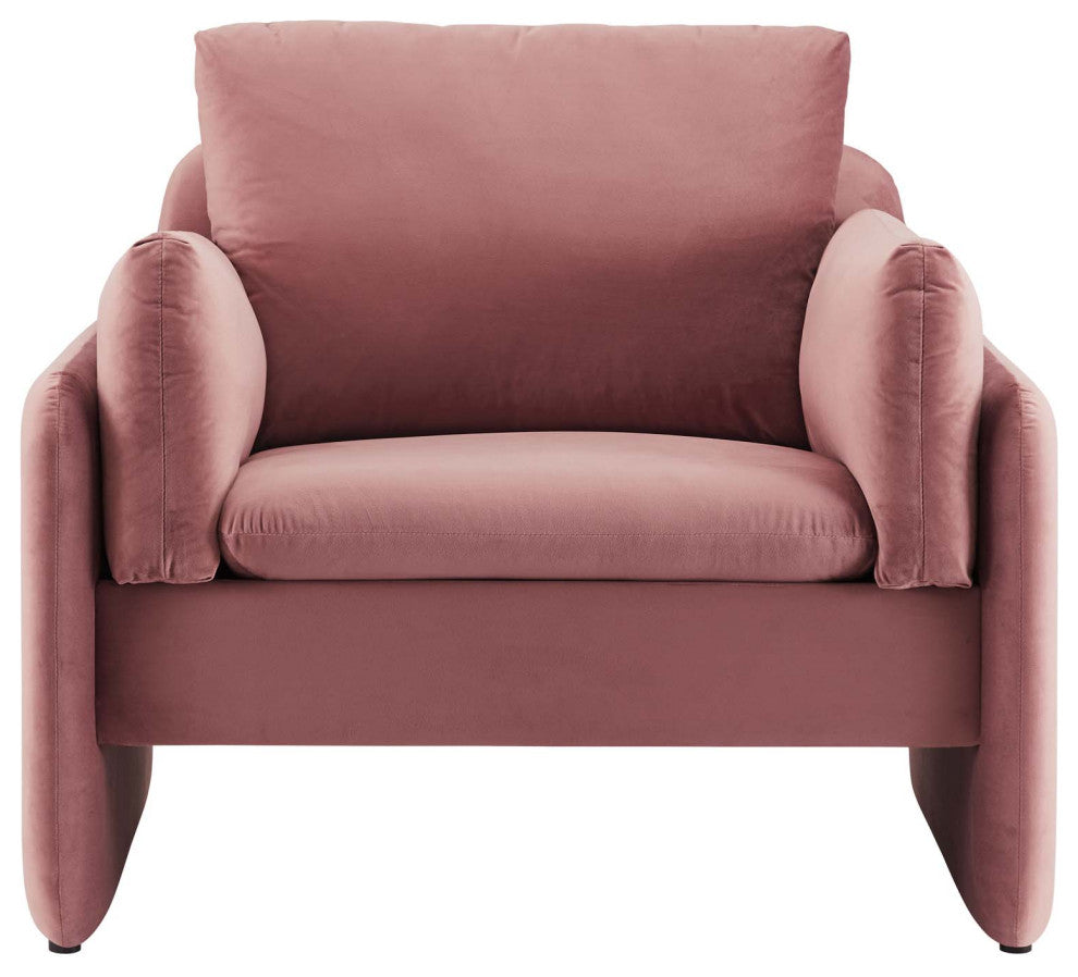Armchair Accent Chair, Velvet, Pink, Modern, Living Lounge Hotel Hospitality