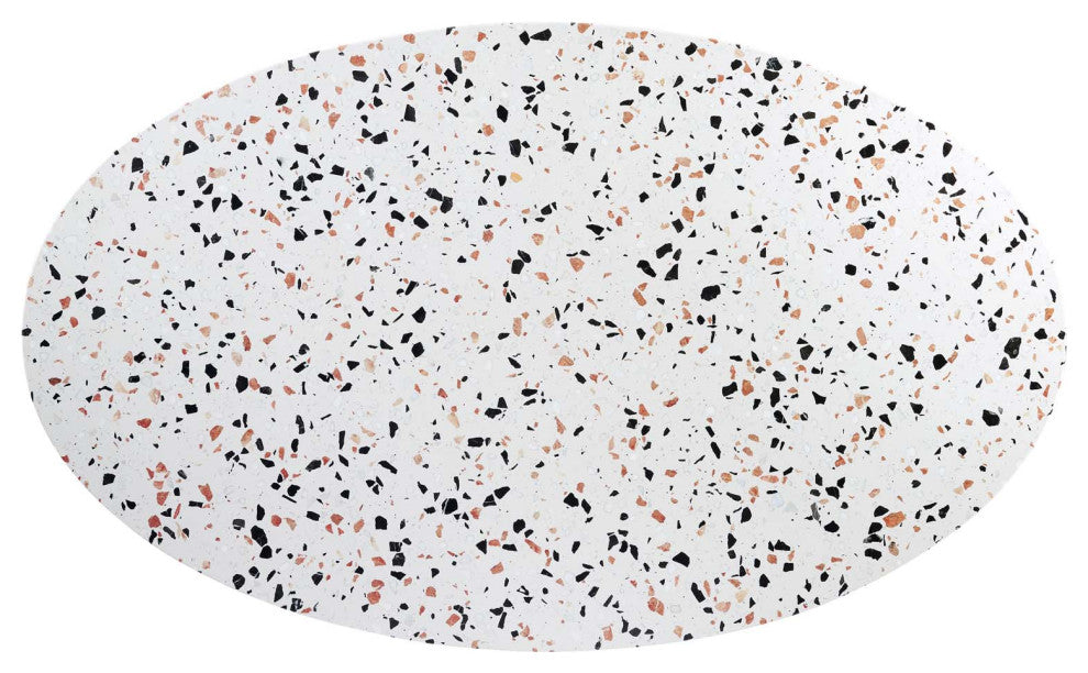 Tupelo 60" Oval Terrazzo Dining Table, Gold White
