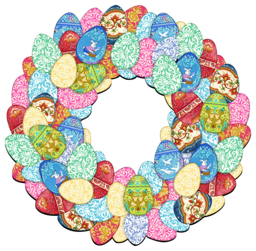 Easter Eggs Wreath Door Hanger