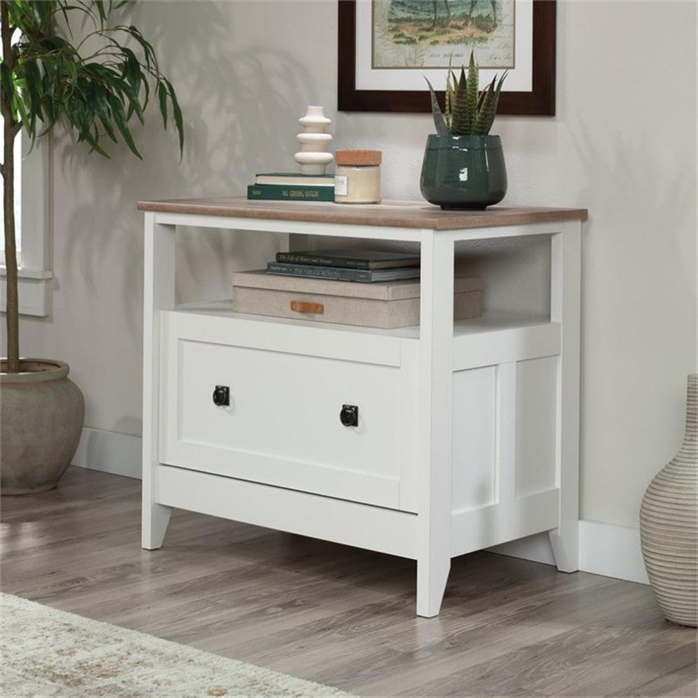 Sauder August Hill Engineered Wood Lateral File Cabinet in Glacier White