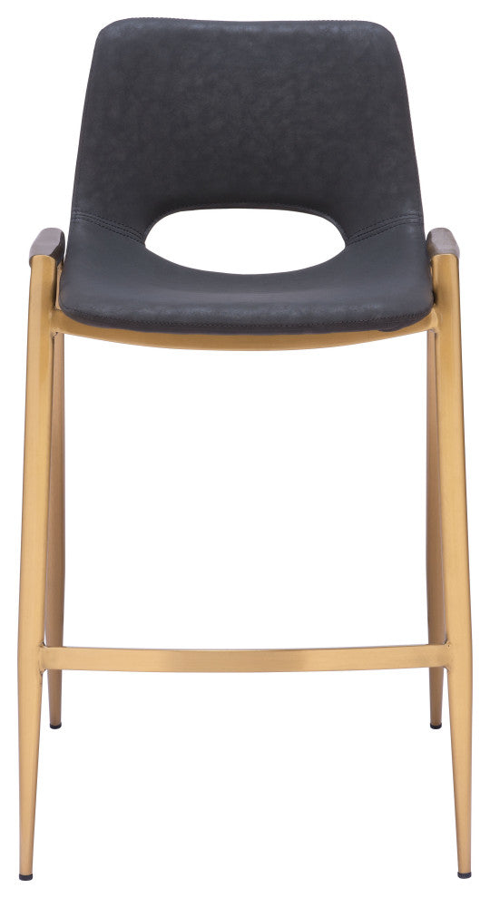 Desi Counter Stool (Set of 2) Black & Gold