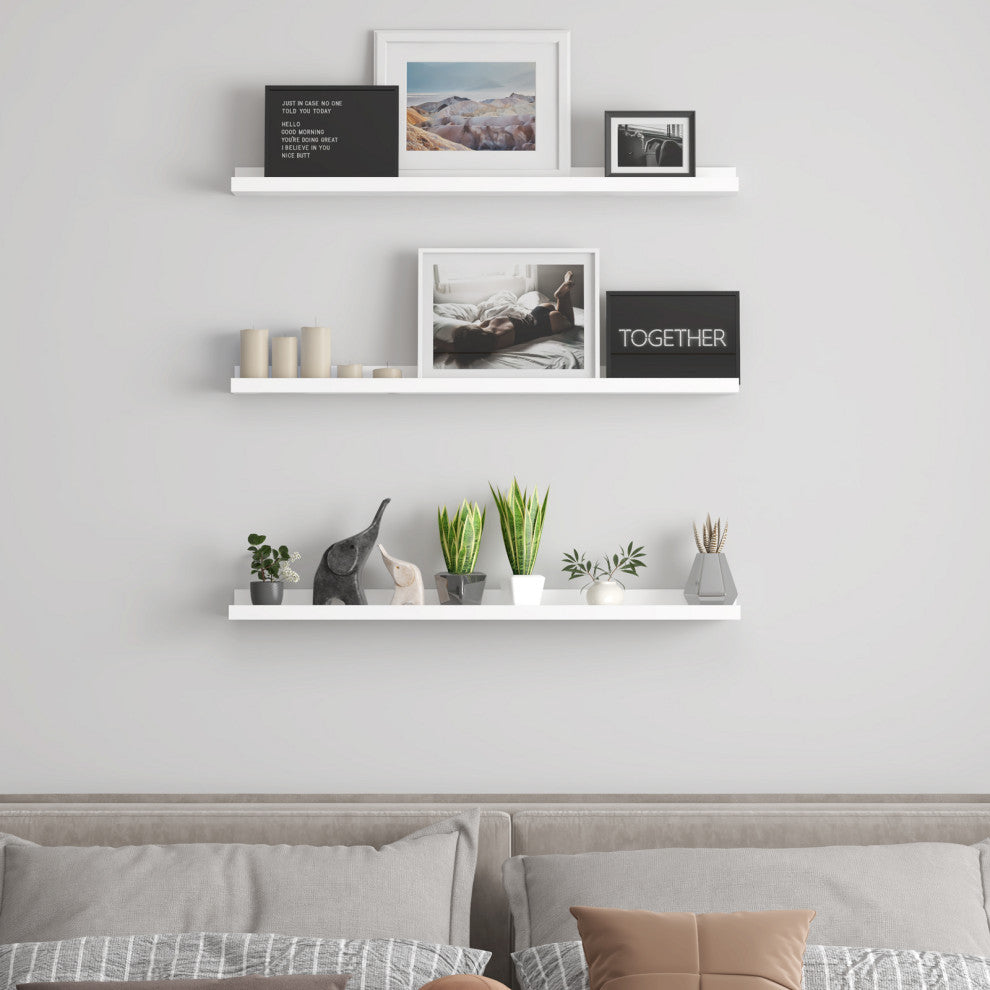 Welland Floating Shelves Wall Mounted Wall Shelves Set of 3, 36"