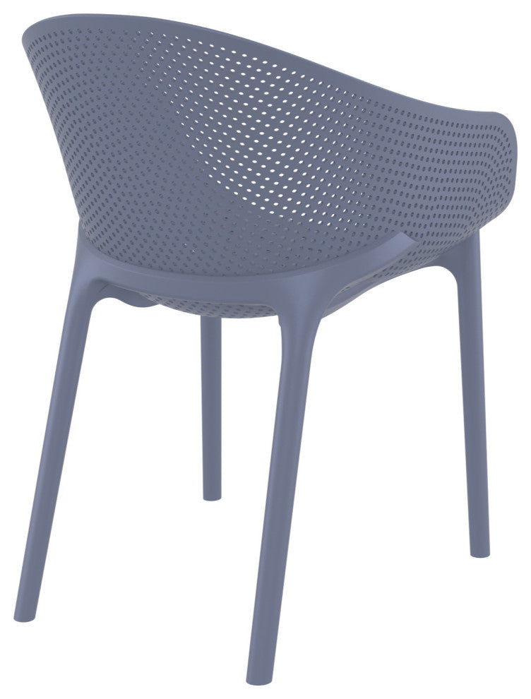 Sky Pro Stacking Dining Chair Gray Set of 2
