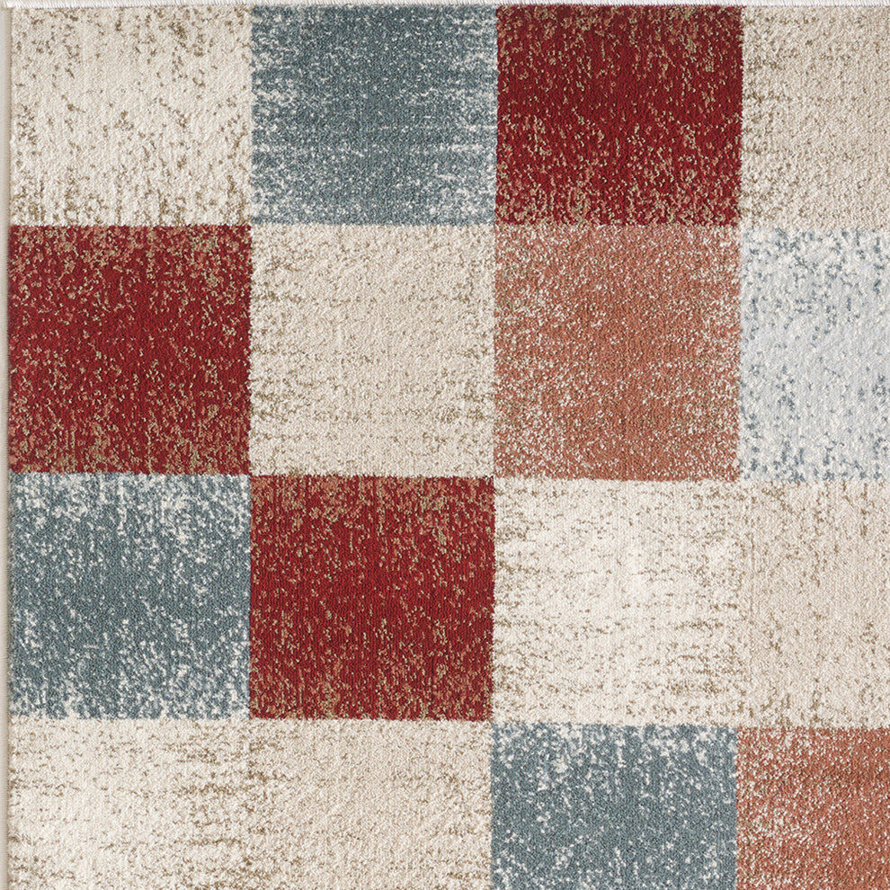 KAS Avalon 5616 Brown Checkered Area Rug, 9' x 12'
