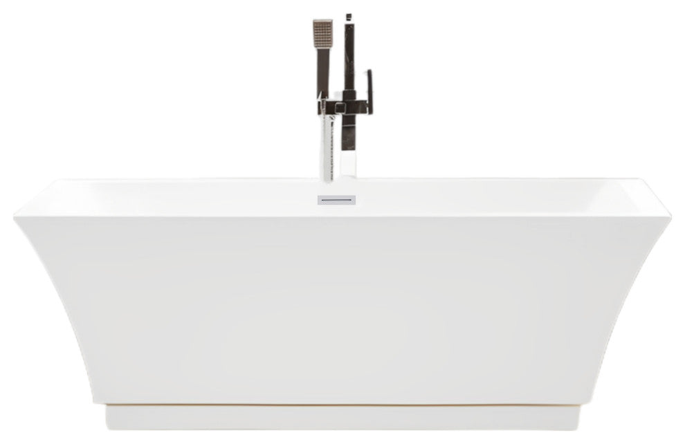 Freestanding Acrylic Bathtub, Pure White, S, 59"