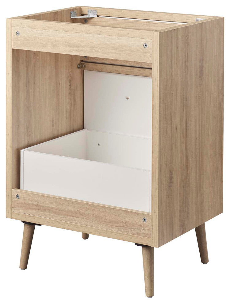 Maverick 24" Bathroom Vanity Cabinet, Sink Basin Not Included, Oak White