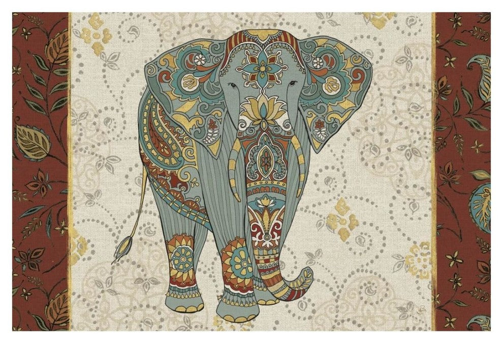 "Elephant Caravan IA" Digital Paper Print by Daphne Brissonnet, 26"x18"
