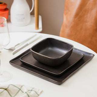Stone Lain Jonny Stoneware Dinnerware Set, Brown, 24-Piece