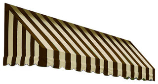Awntech 4' San Francisco Acrylic Fabric Fixed Awning, Brown/Tan Stripe