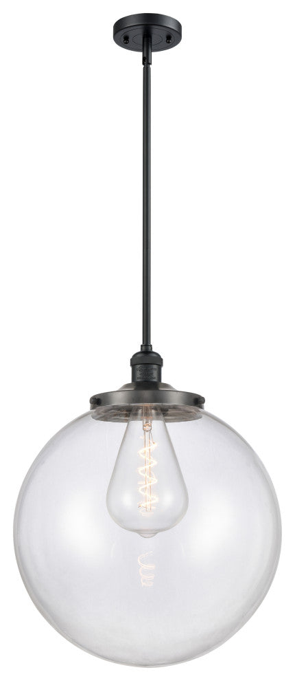 Beacon Pendant, Matte Black, Clear