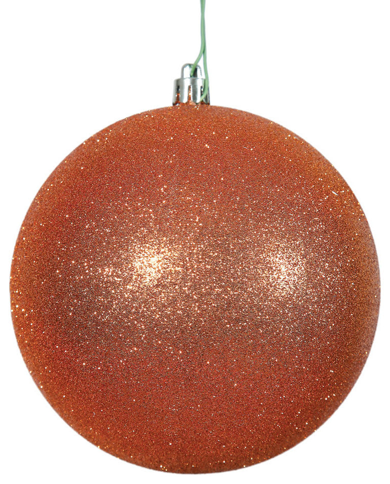 Vickerman N592518Dg 10" Burnished Orange Glitter Ball Ornament