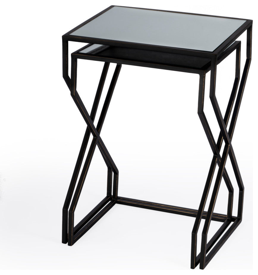 Demi Modern Mirrored Nesting Tables