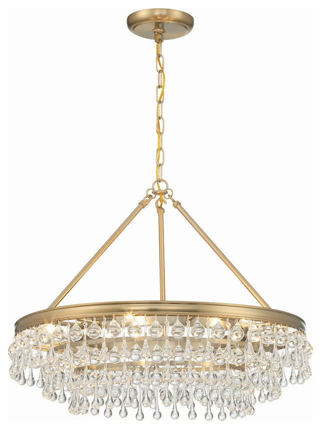 CRYSTORAMA Calypso 6 Light Vibrant Gold Chandelier
