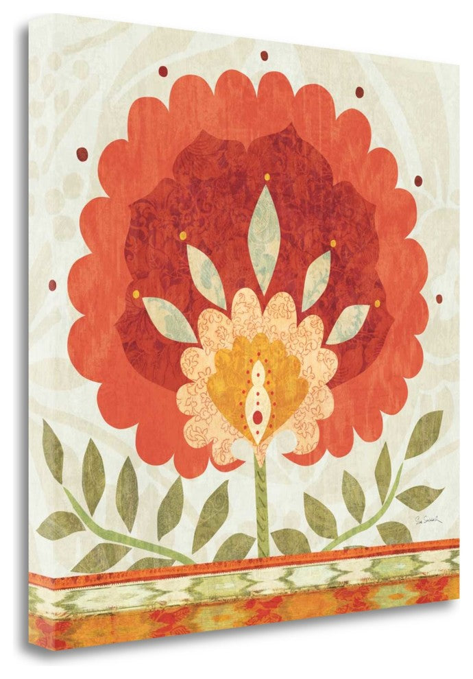 "Ikat Bloom II" By Sue Schlabach, Giclee Print on Gallery Wrap Canvas
