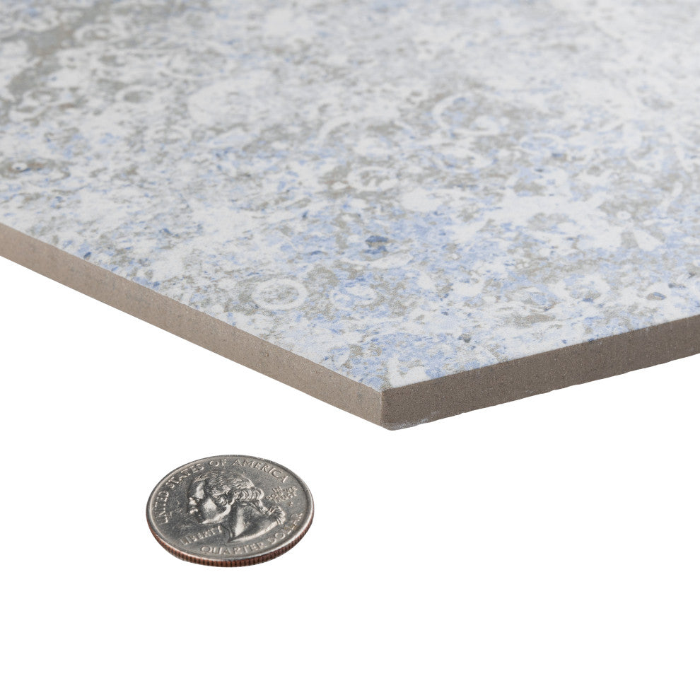Emotion Hex Grey Porcelain Floor and Wall Tile