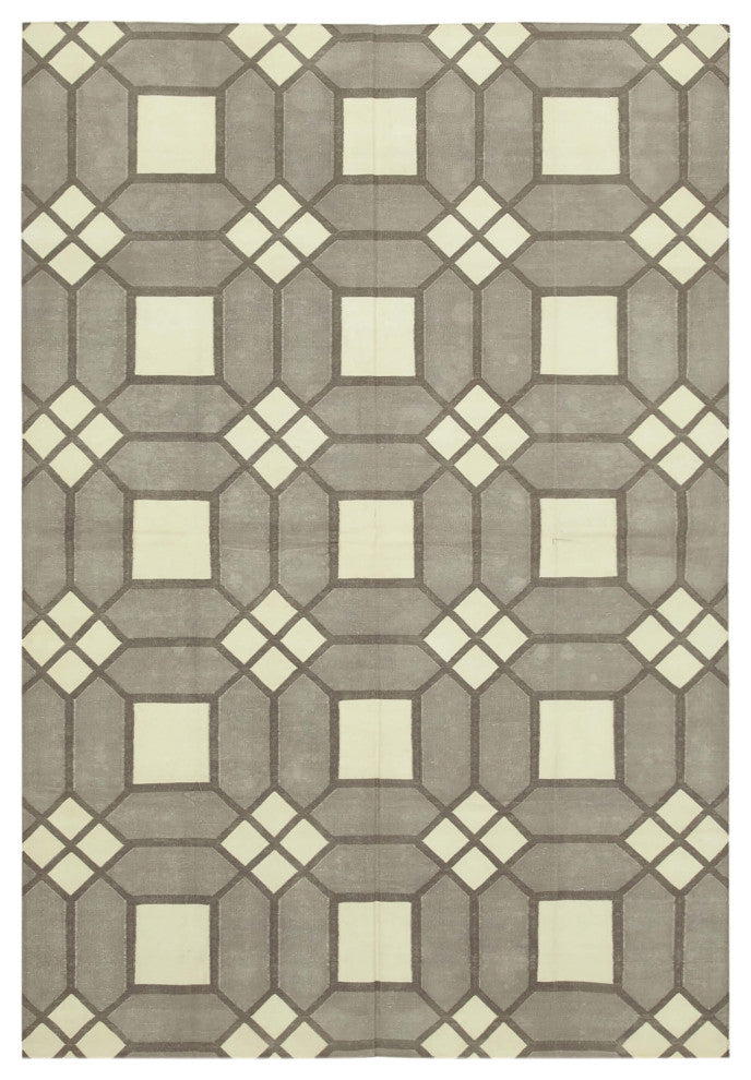 Rug N Carpet - Handmade Wool 6' 0'' x 8' 9'' Flatweave Dhurrie Kilim Rug