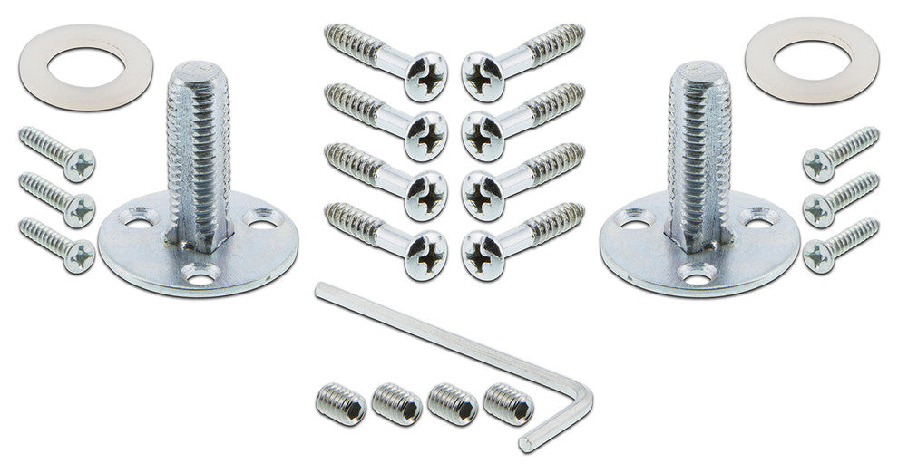 Double New York Plate With White Porcelain Knob, Bright Chrome
