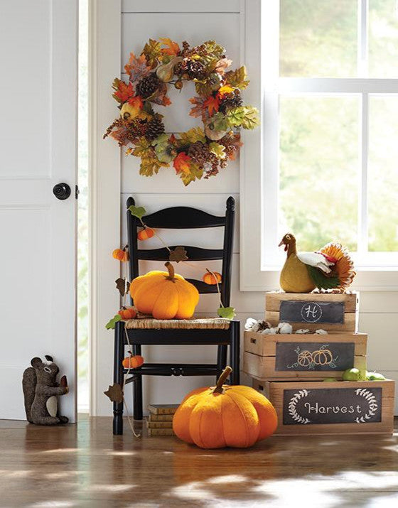 Pumpkin Patch Garland in Hand Felted Wool