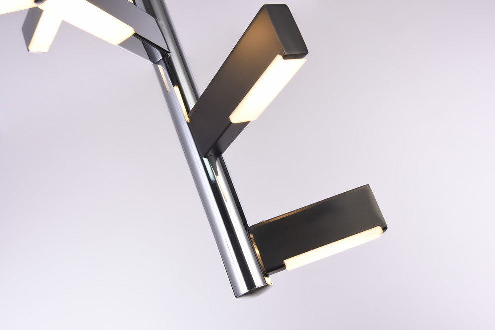 Stainless Steel With Plated Aluminum Chrome Frame LED Light Fixture