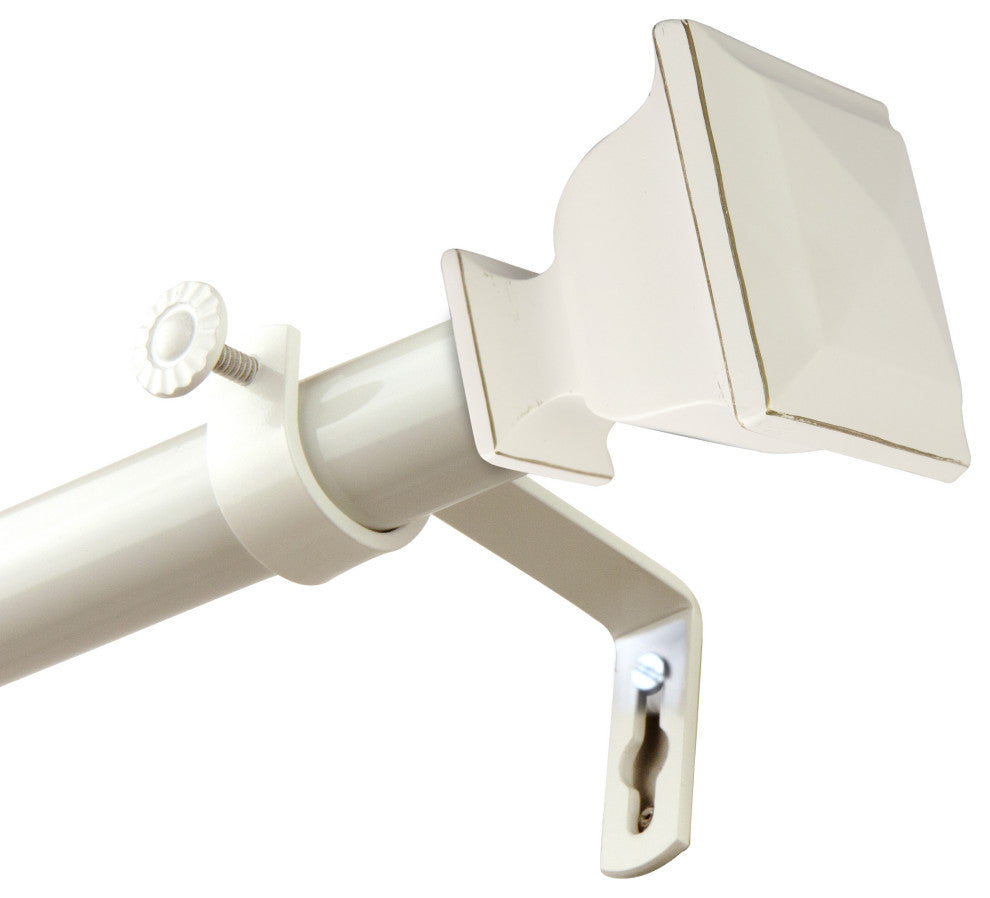 Isha 1" Curtain Rod, White, 66-120"