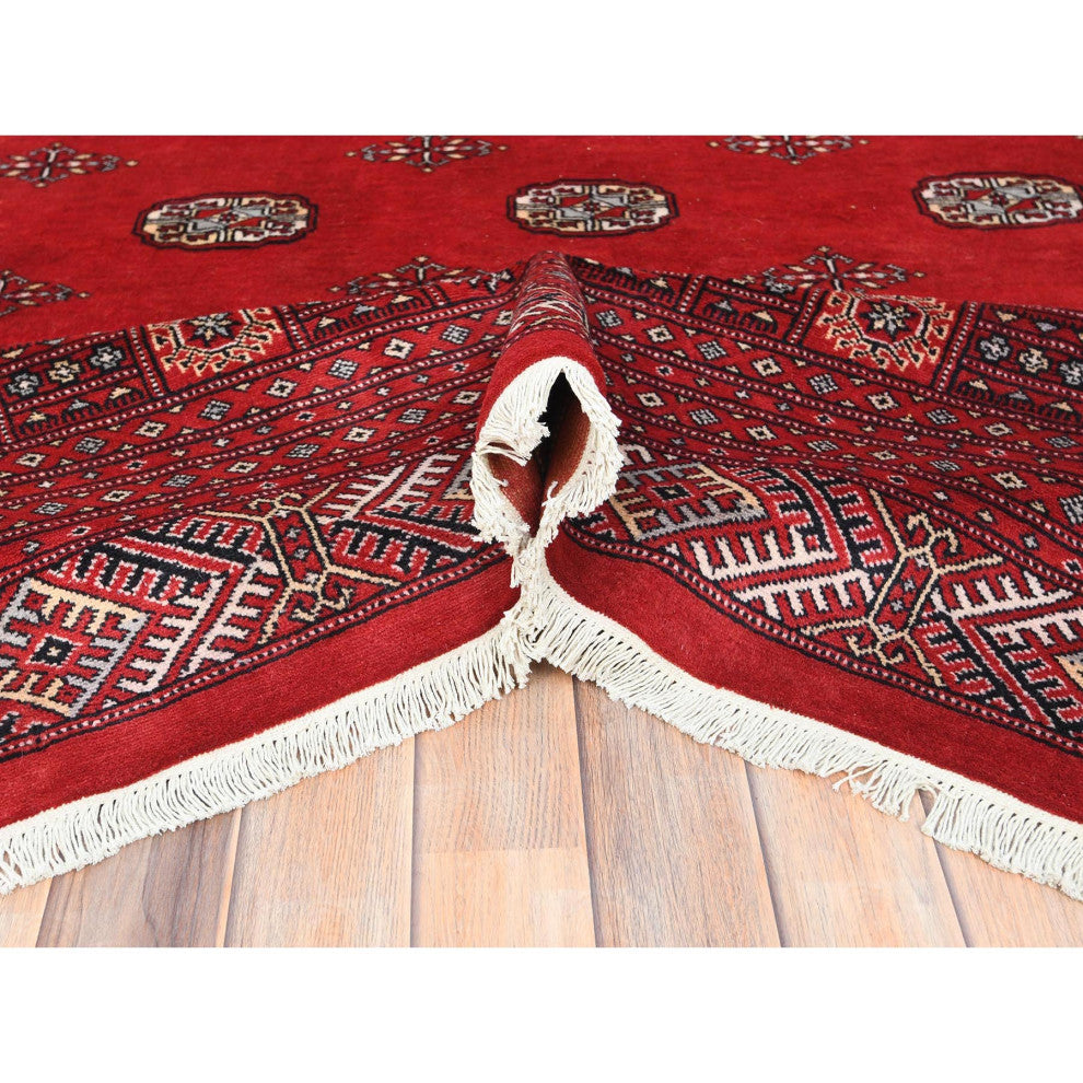 Rich Red Princess Bokara Extra Soft Wool Hand Knotted Oriental Rug 10'1"x14'7"